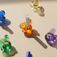 Stences Bubble lysestager, farvet krystalglas