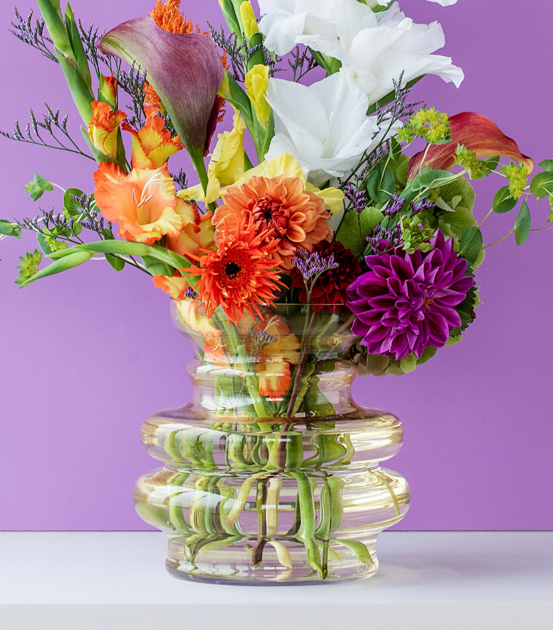 2. sortering - Curve vase, Gul, Mundblæst glas - Stences 1001111