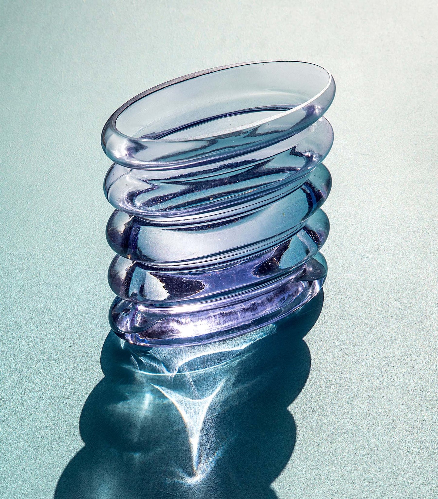 Repeat vase, blålilla, mundblæst glas - Stences 300205