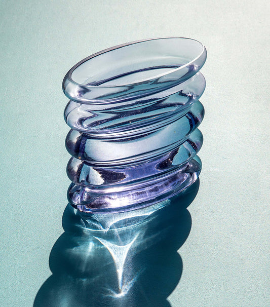 2. sortering - Repeat vase, lilla, mundblæst glas - Stences