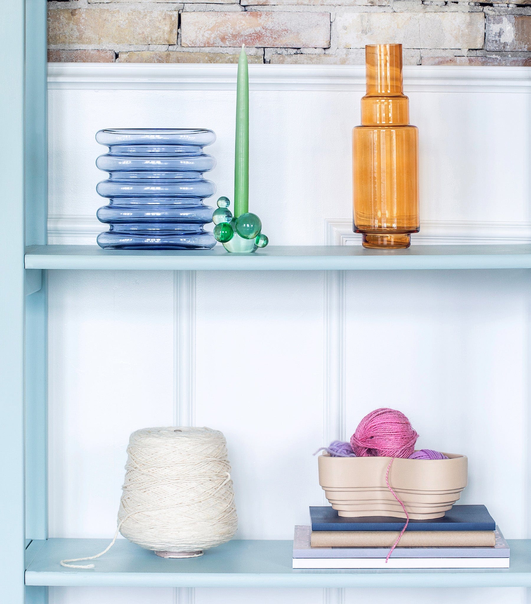 2. sortering - Repeat vase, lilla, mundblæst glas - Stences