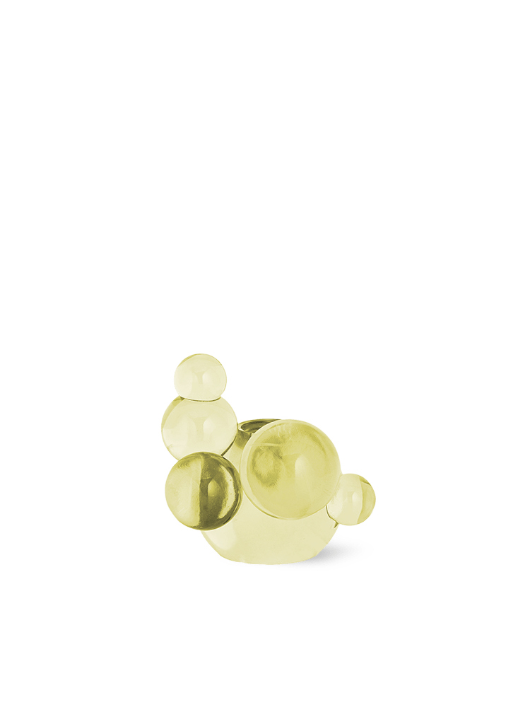 Bubble Lysestage i gul - Krystalglas | Stences | 2. sortering