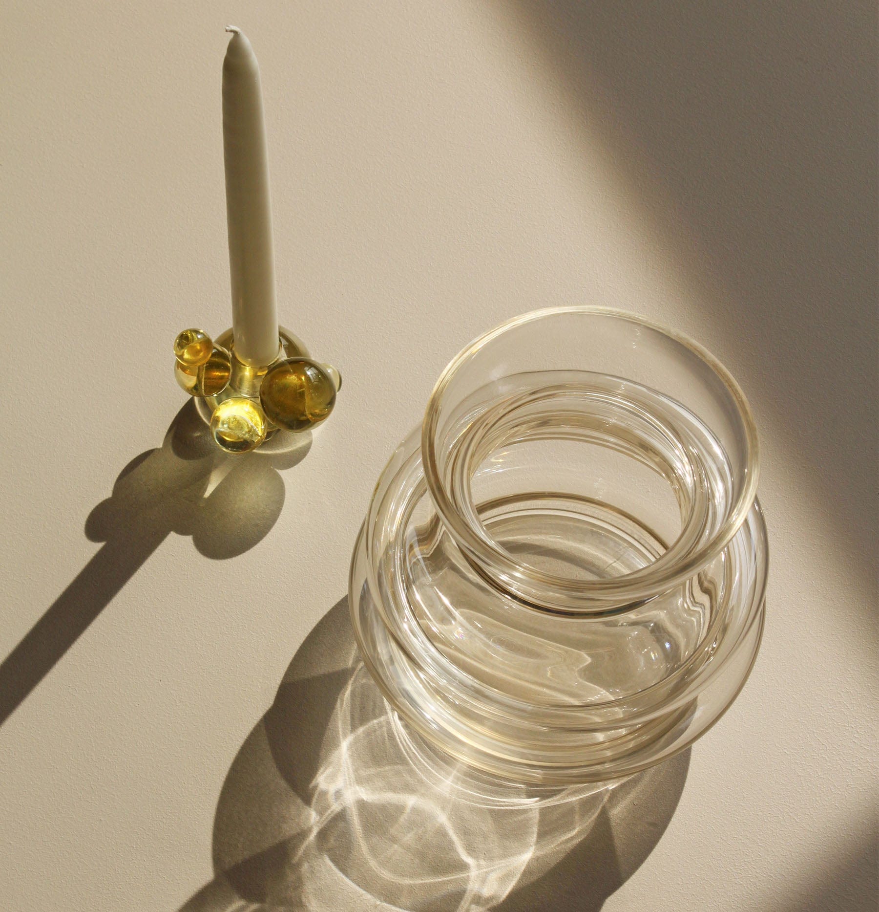 2. sortering - Curve vase, Gul, Mundblæst glas - Stences 1001111