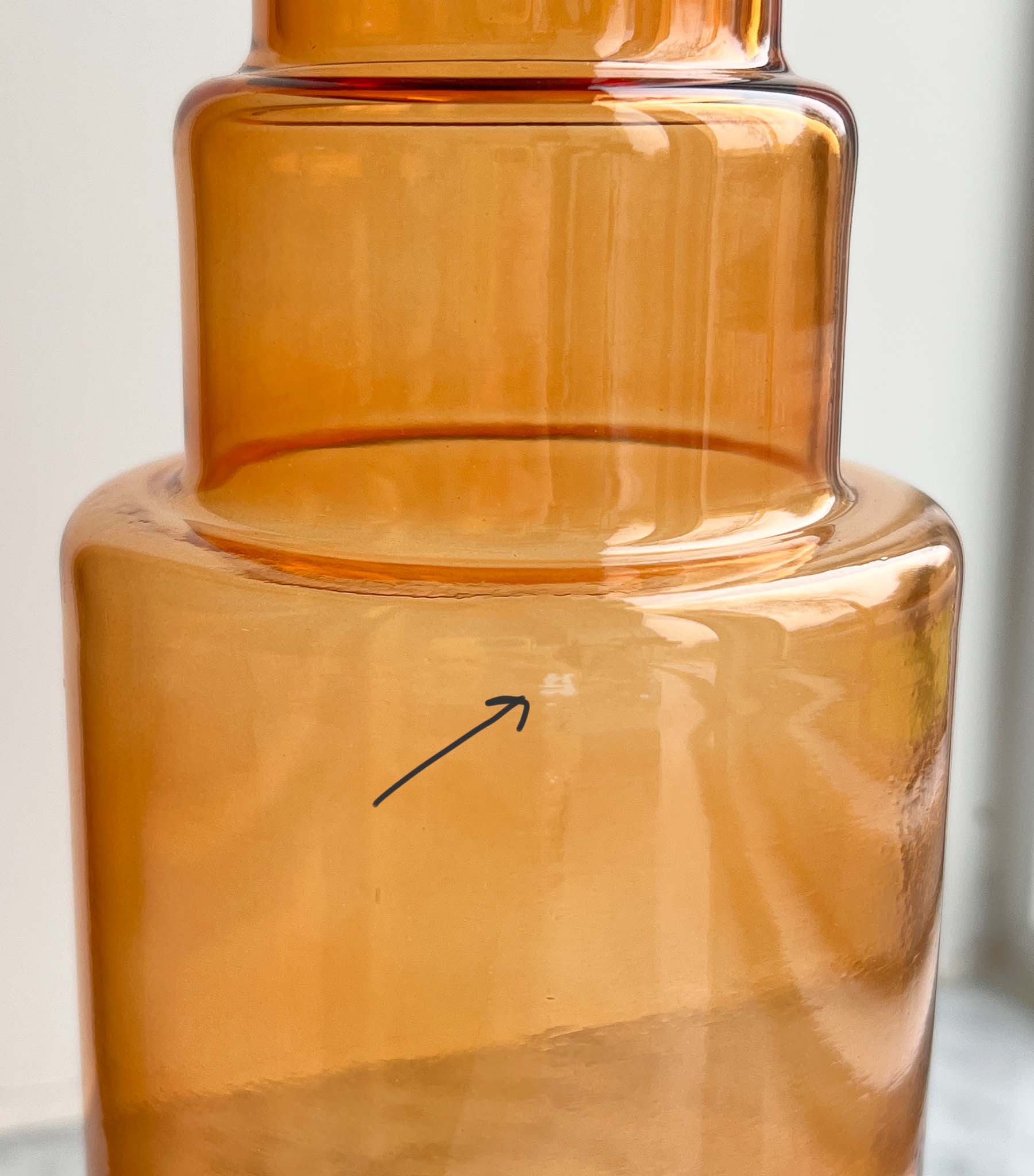 2. sortering - Layer vase 01, Ravfarvet, mundblæst glas - Stences