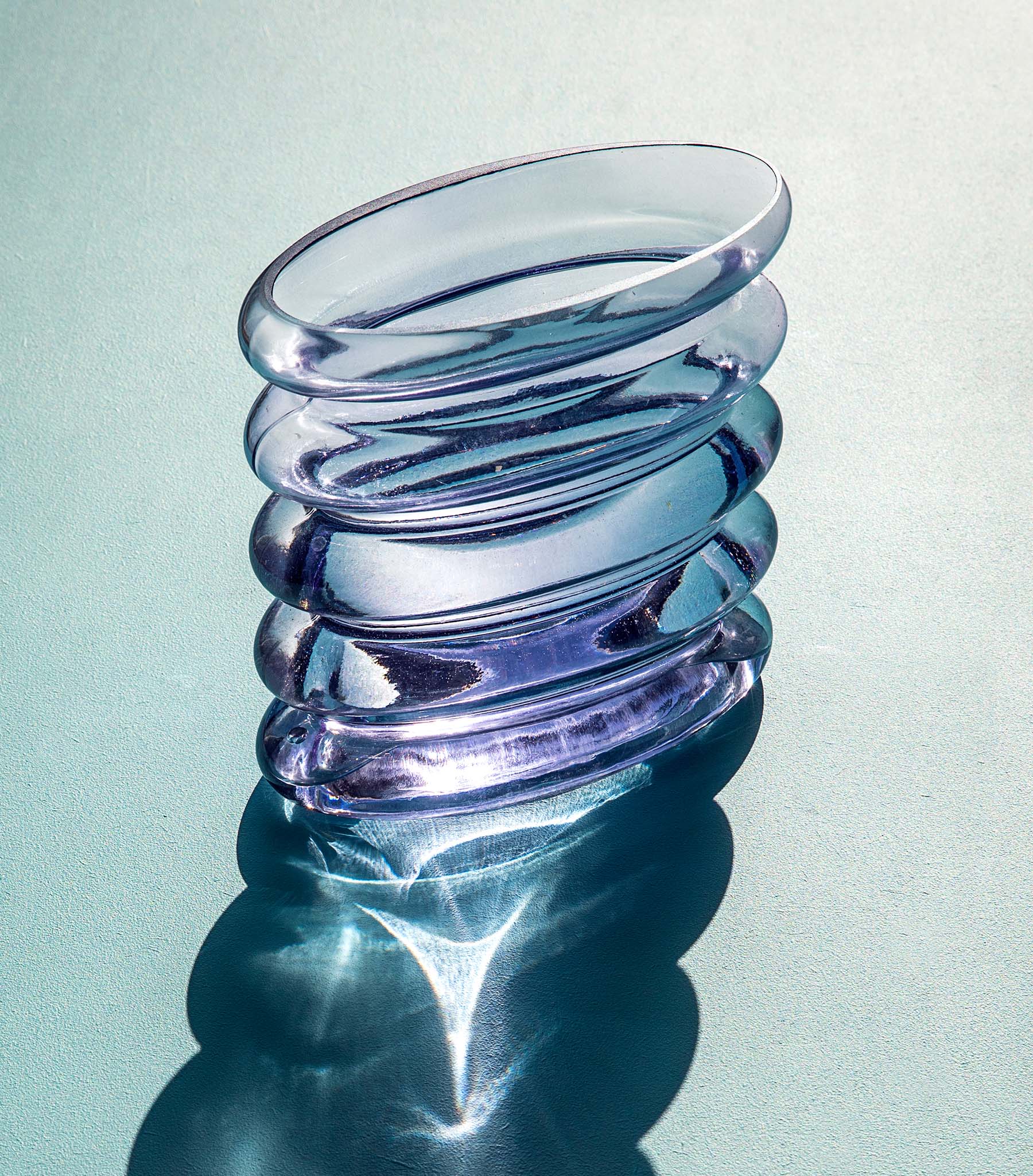 Repeat vase, blålilla, mundblæst glas - Stences 300205